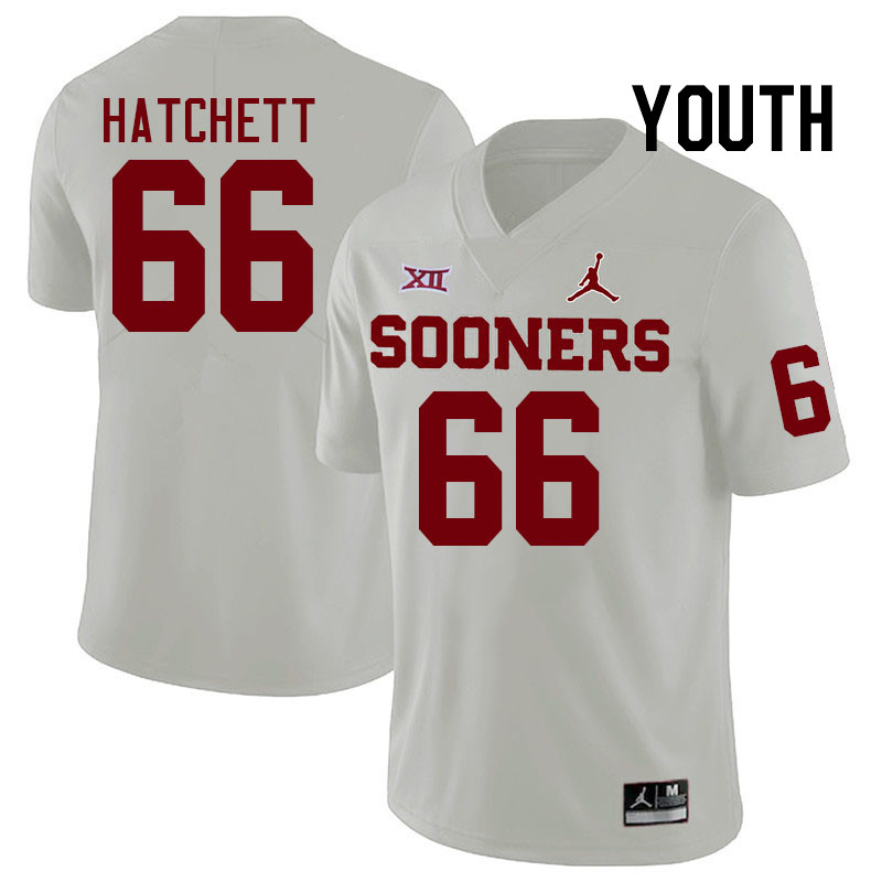 Youth #66 Geirean Hatchett Oklahoma Sooners College Football Jerseys Stitched-White